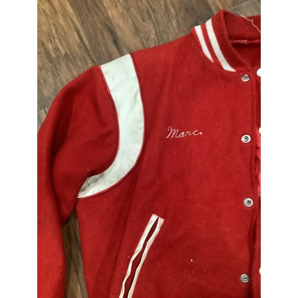 Vintage 60s 70s Hewitt Mfg. Corp Letterman Varsity Jacket  Stitch Size 42